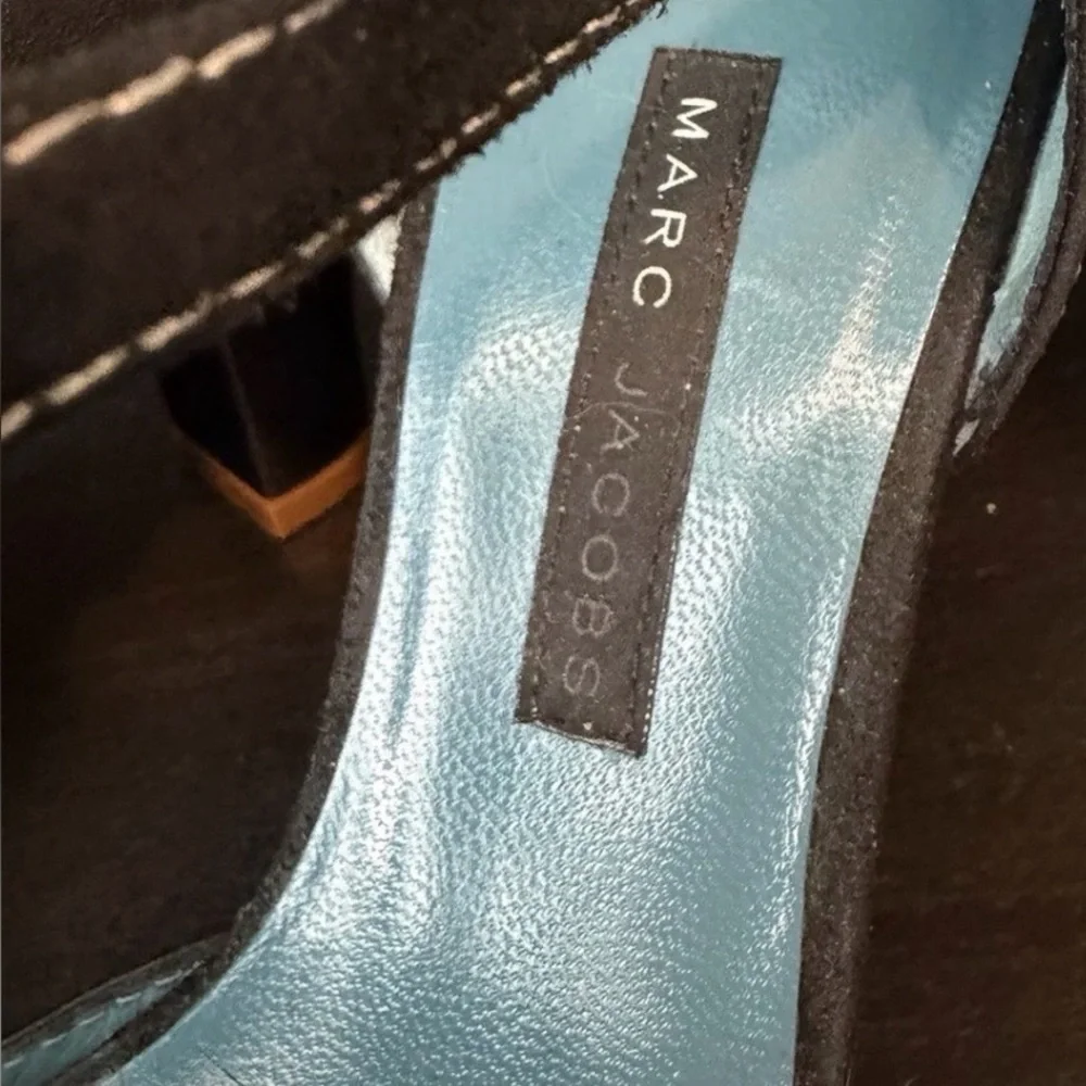 Vintage Y2K Marc Jacobs Suede Leather Heels Pumps Pearl Coquette Goth Italy 6 - Picture 3 of 5